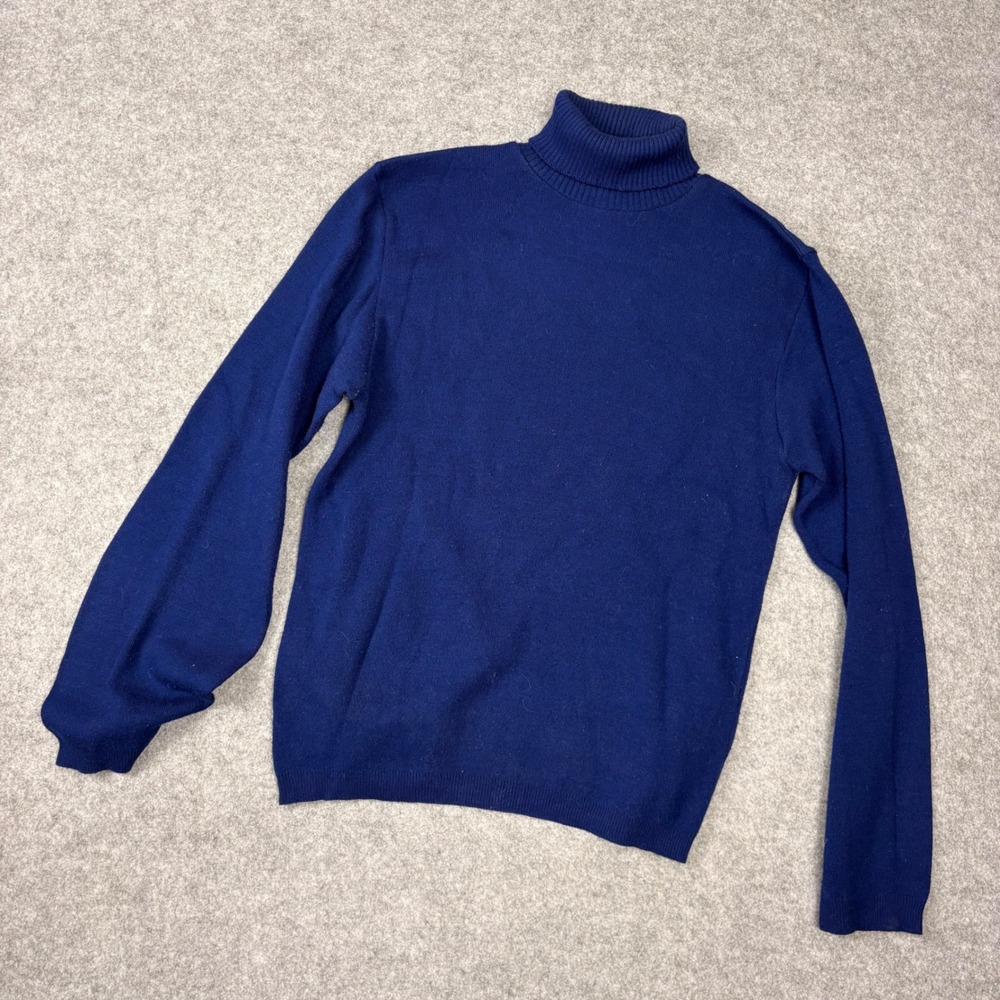 Vintage Puritan Royal Blue Turtleneck Sweater 100% Orlon Acrylic Size Medium